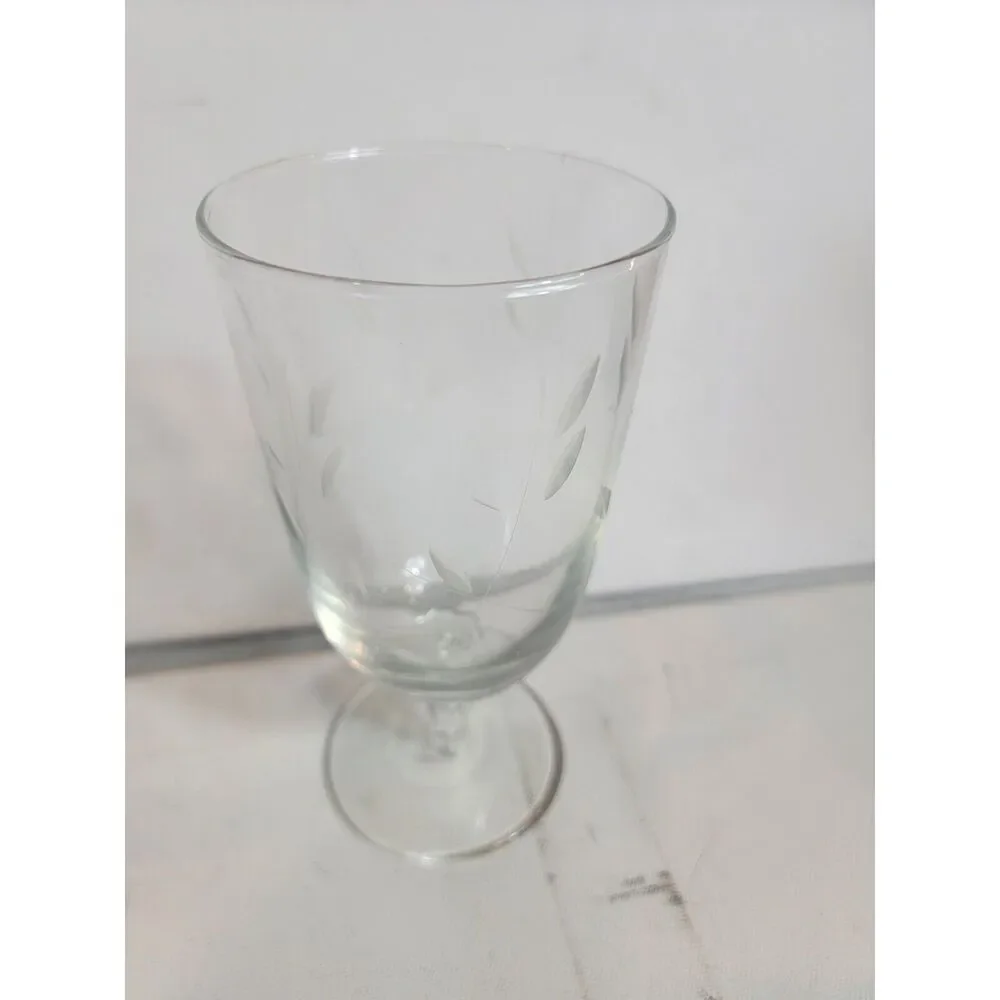 Vintage‎ Princess House Heritage Glass Crystal Footed Cup VTG Etched
